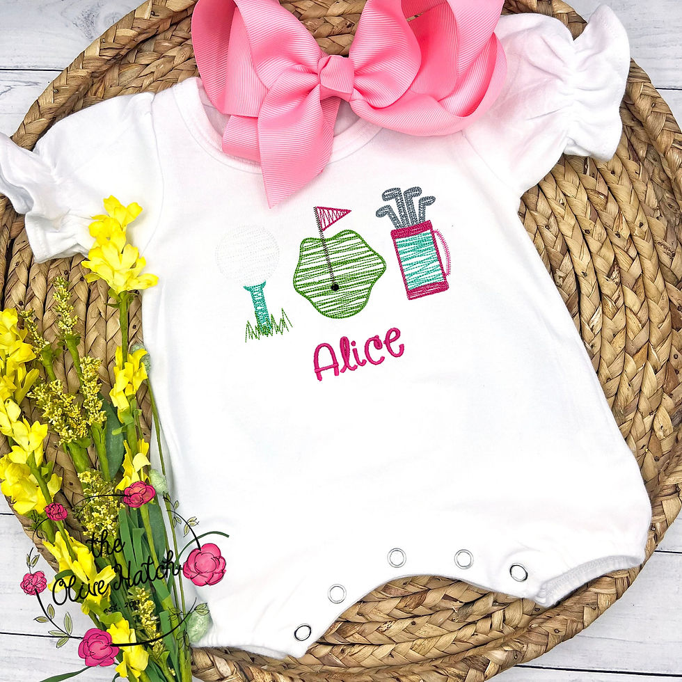 Golf Embroidery Romper