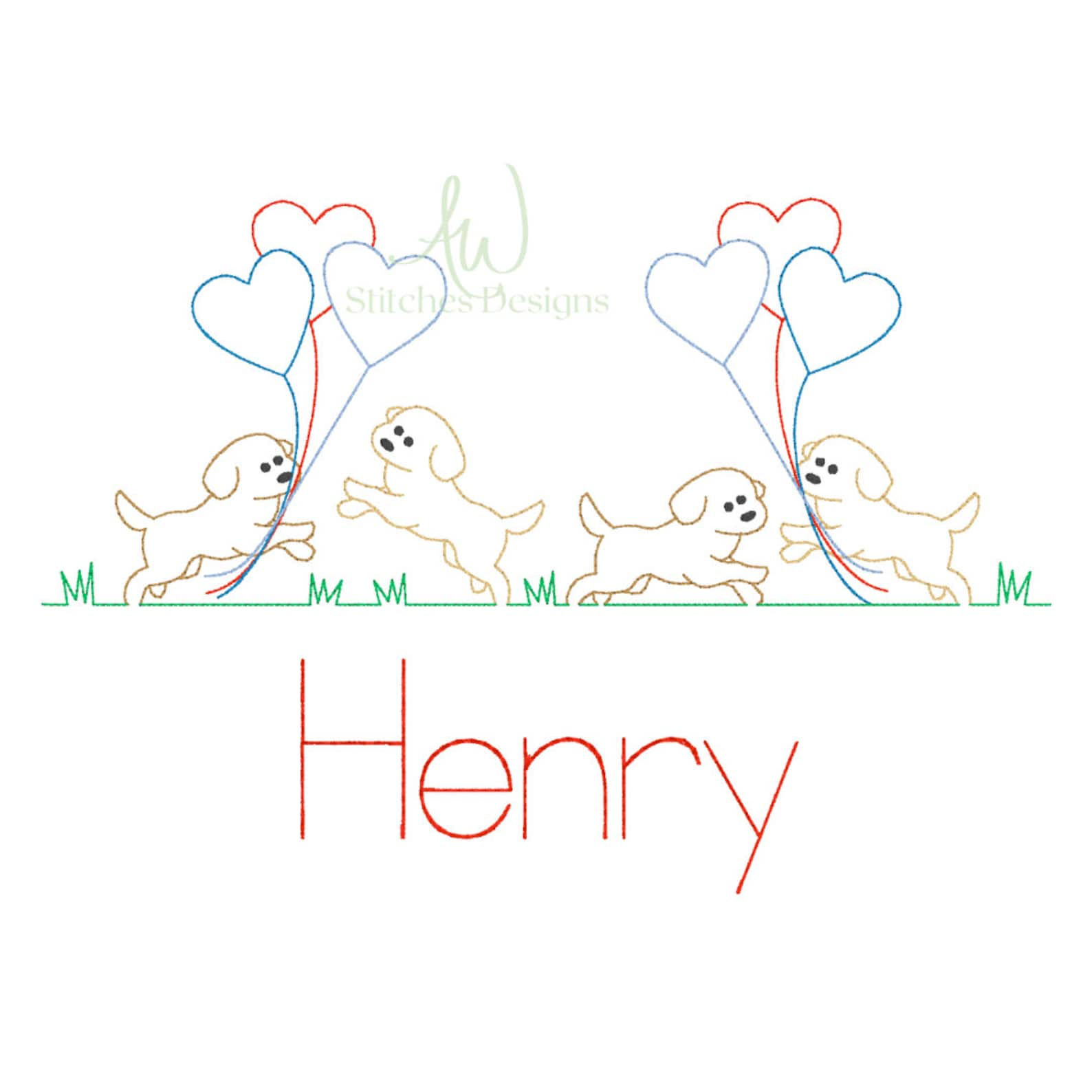 Valentine Puppy Embroidery Shirt