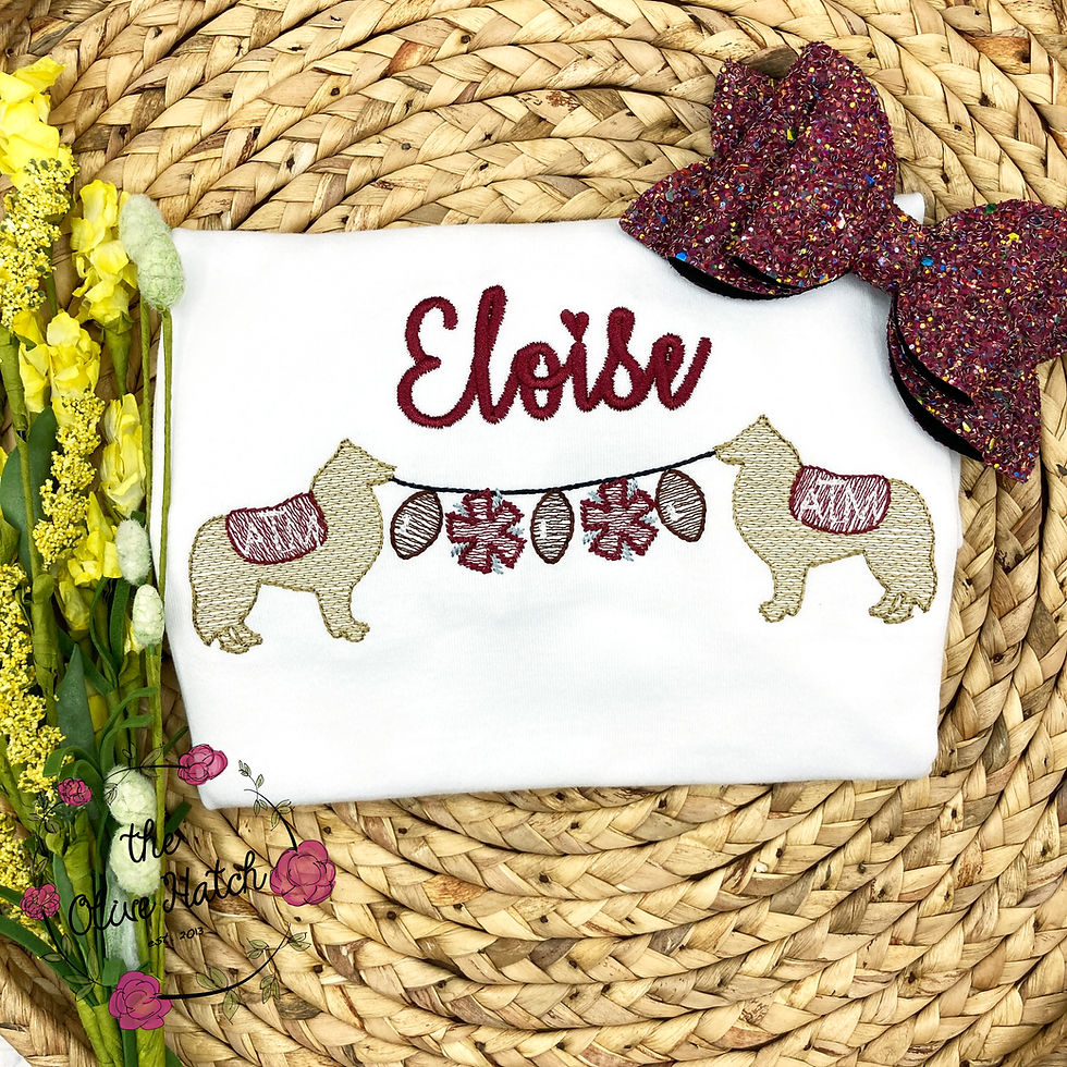 Collie Football Embroidery Shirt