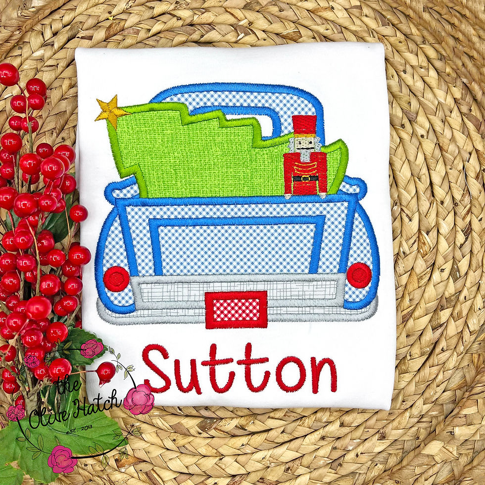 Christmas Nutcracker Truck Applique