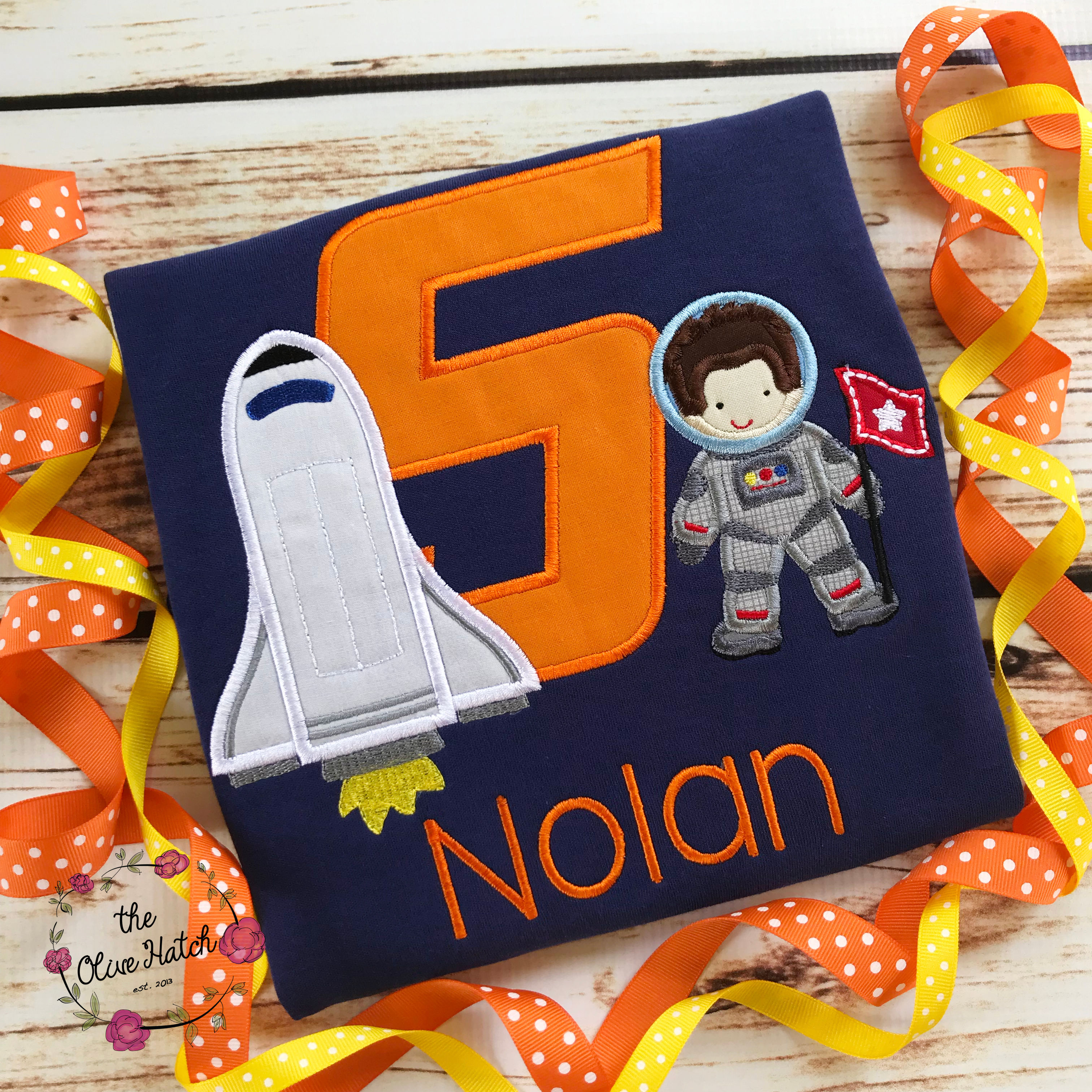 Space Birthday Shirt -- Applique