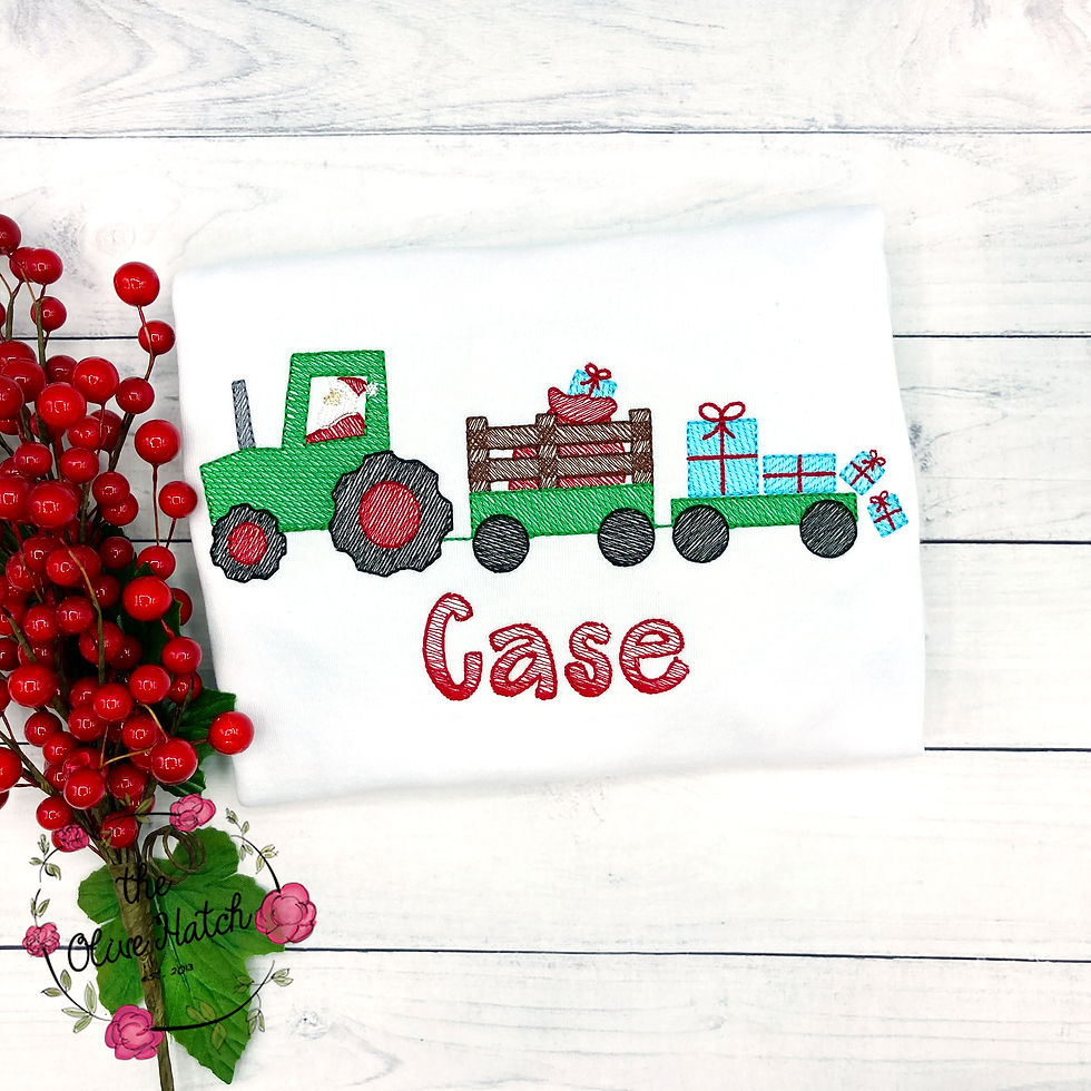Christmas Tractor Sketch Shirt
