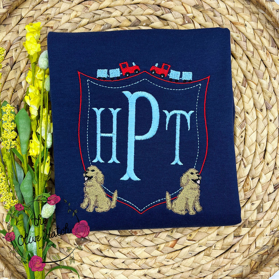 Puppy Train Embroidery Shirt