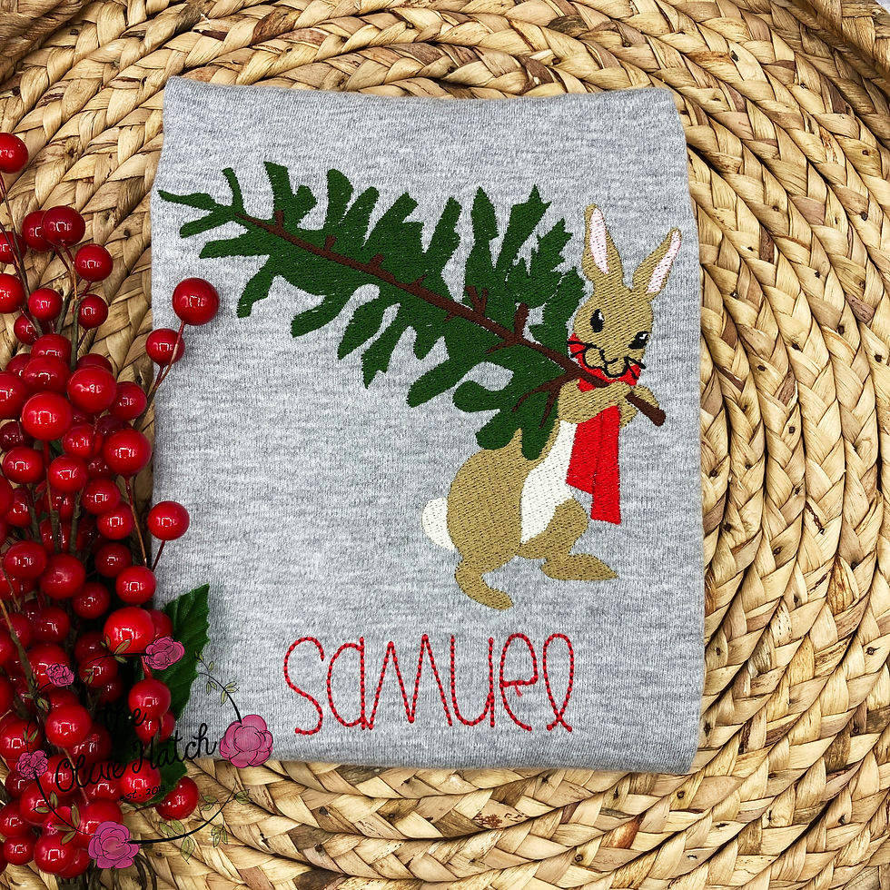 Winter Bunny Embroidered Shirt