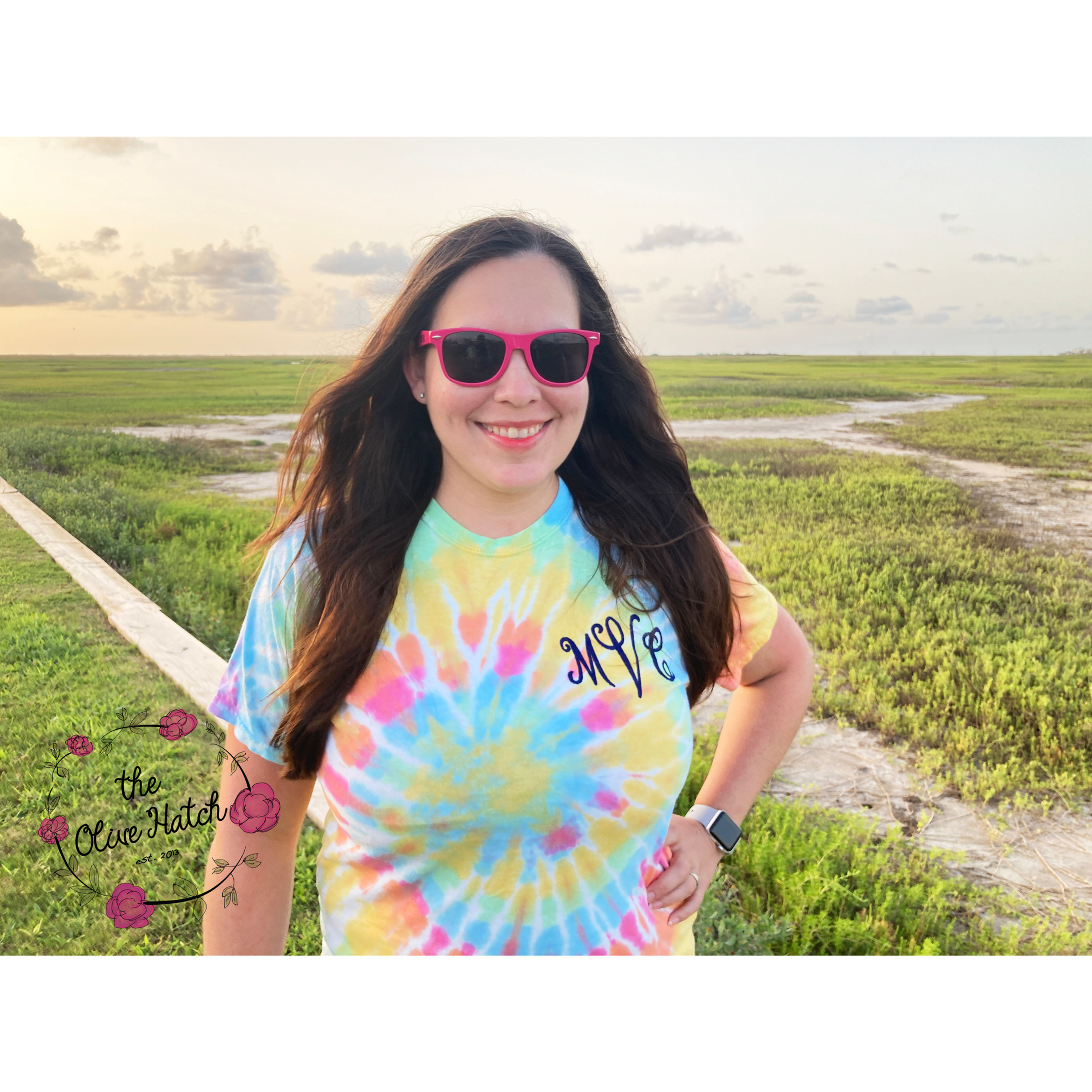 Tie Dye Adult Monogram Tee