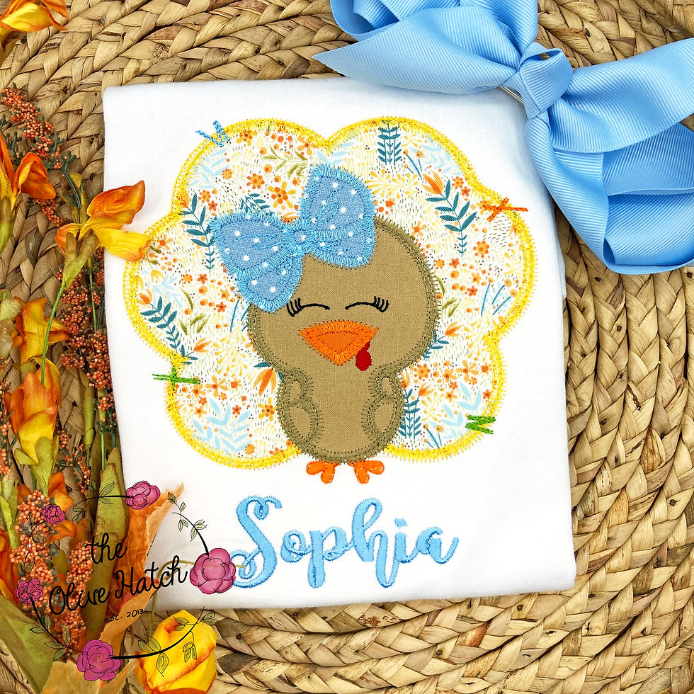 Turkey With Bow-- Applique