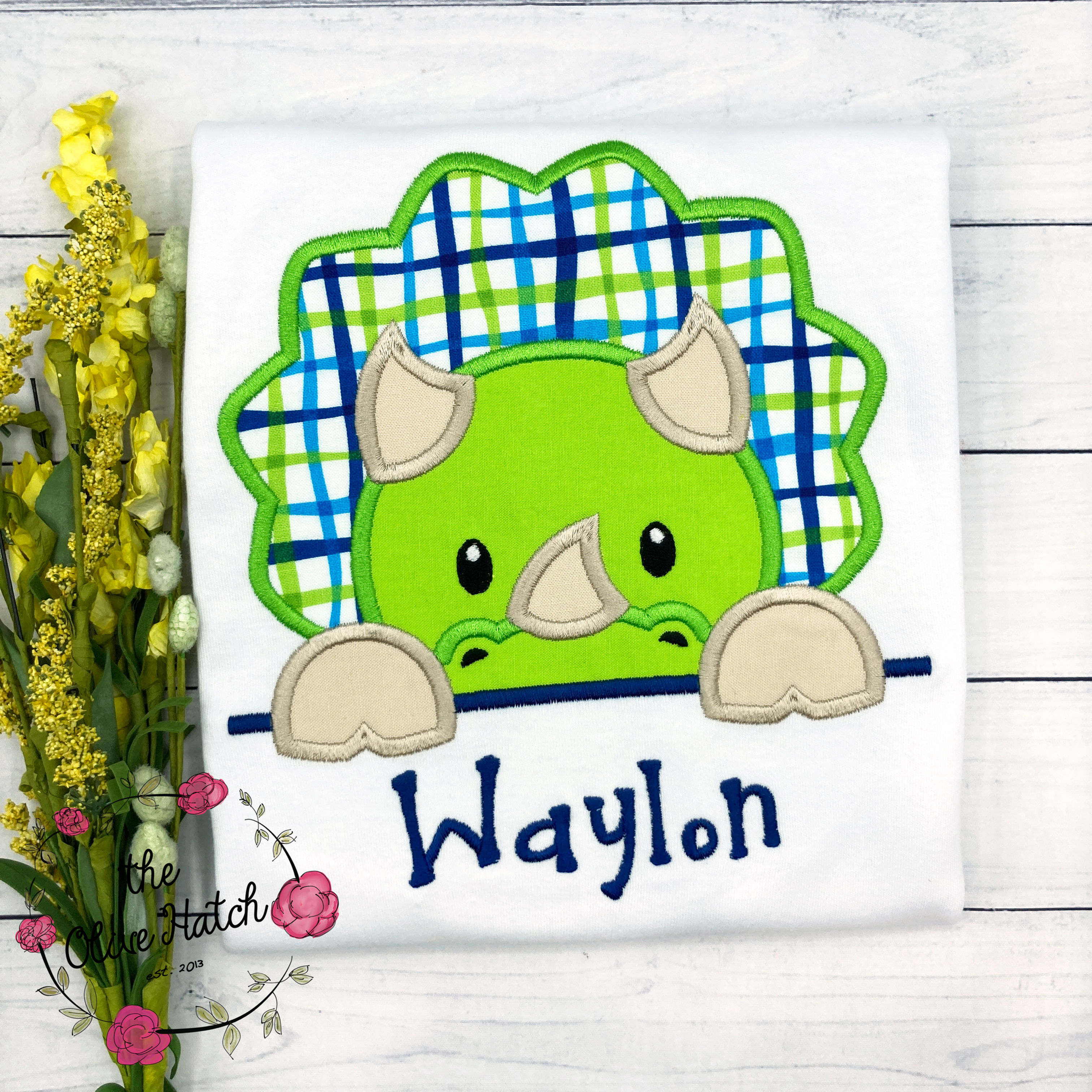 Triceratops Applique