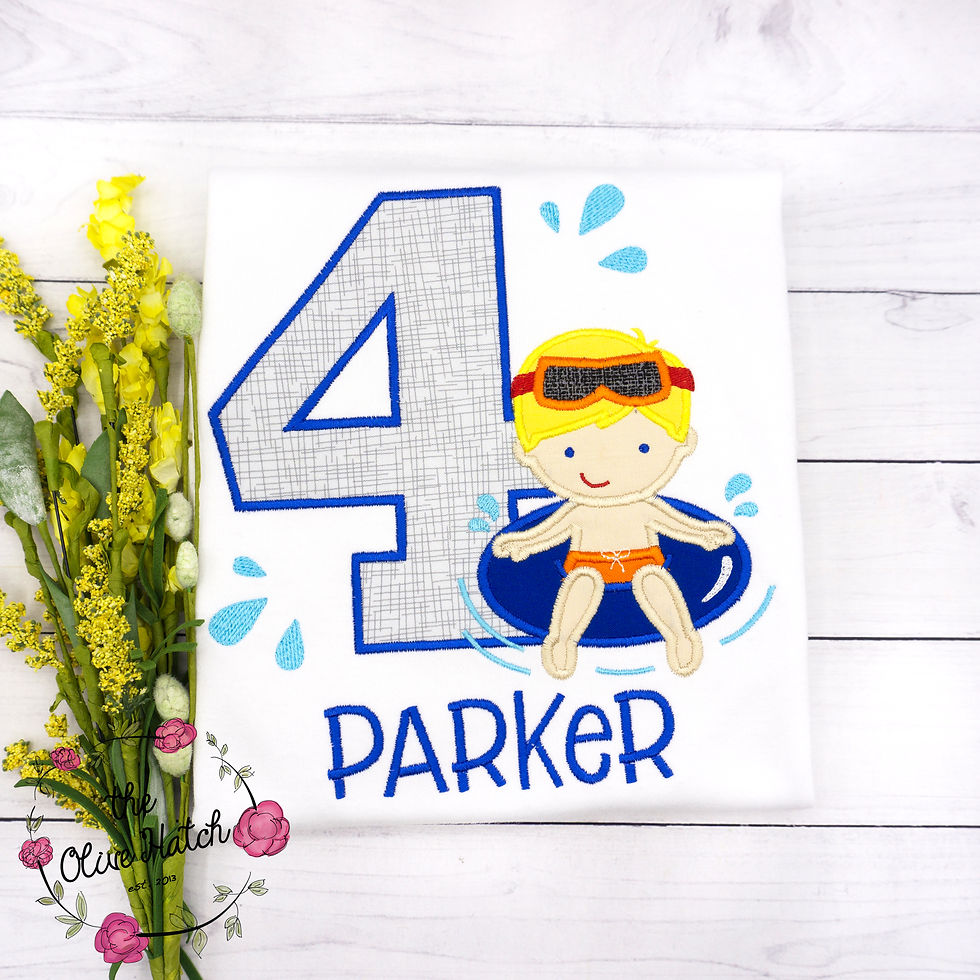 Thumbnail: Pool Boy Birthday Shirt -- Applique