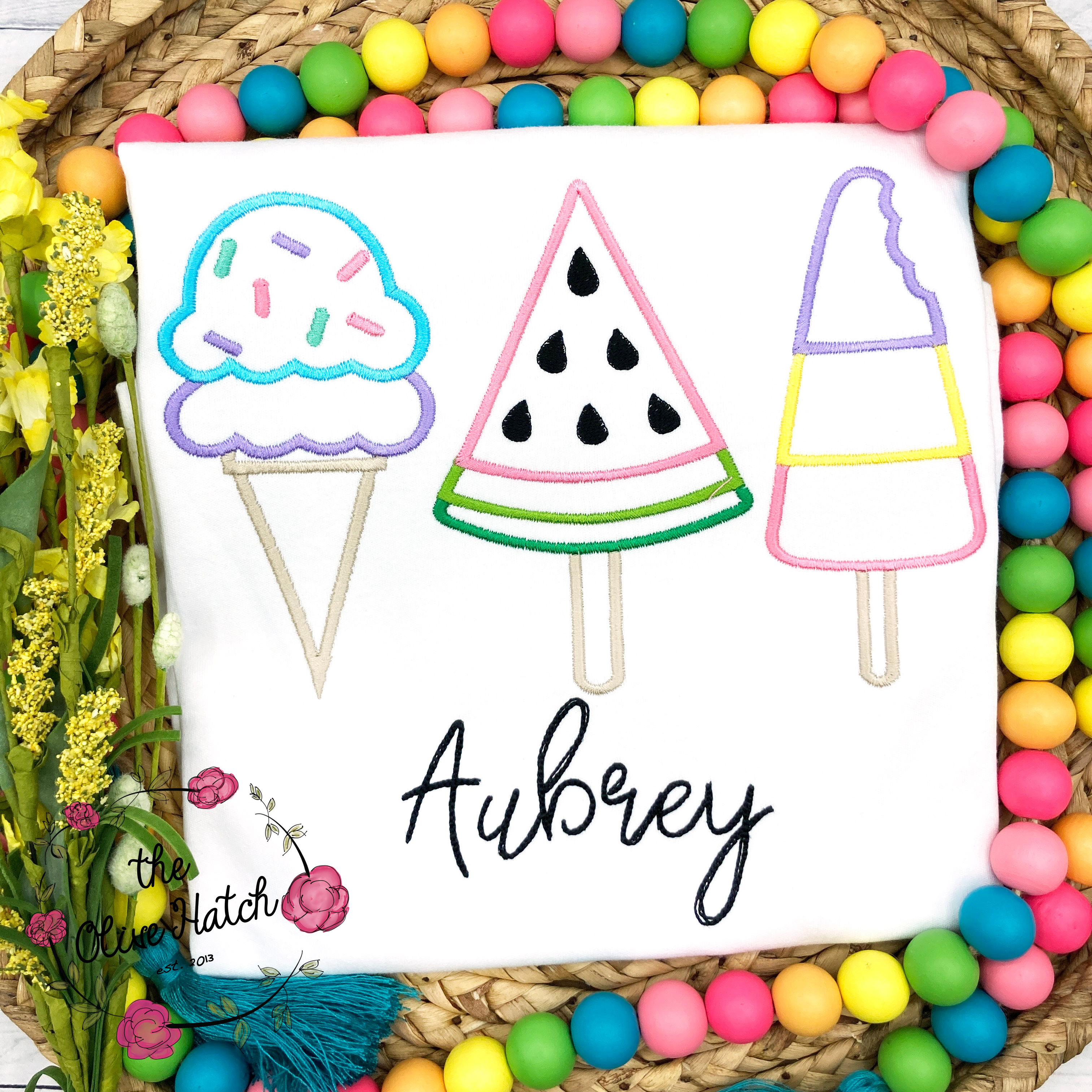 Ice Cream Embroidered Shirt