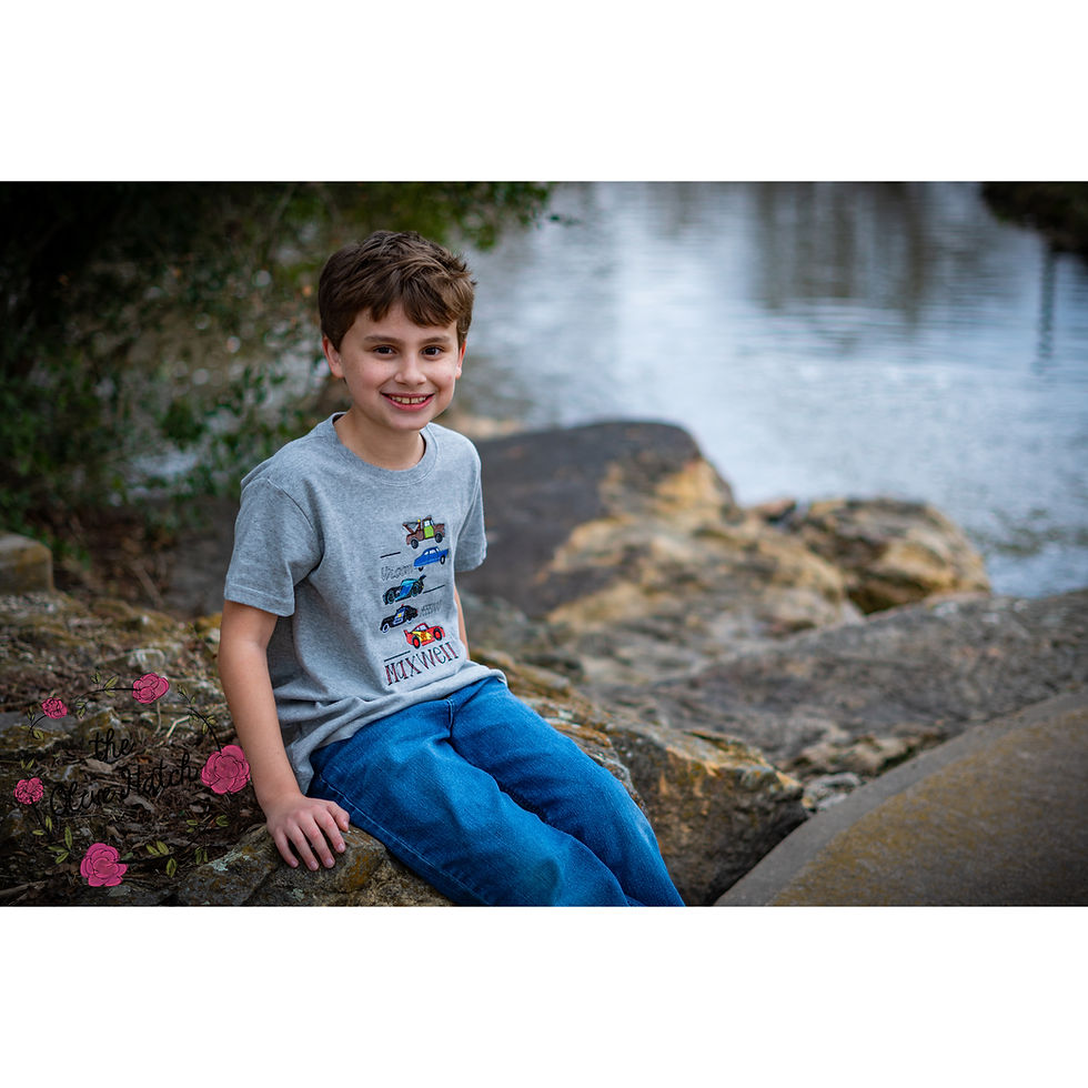 Race Car Sketch Embroidery Shirt