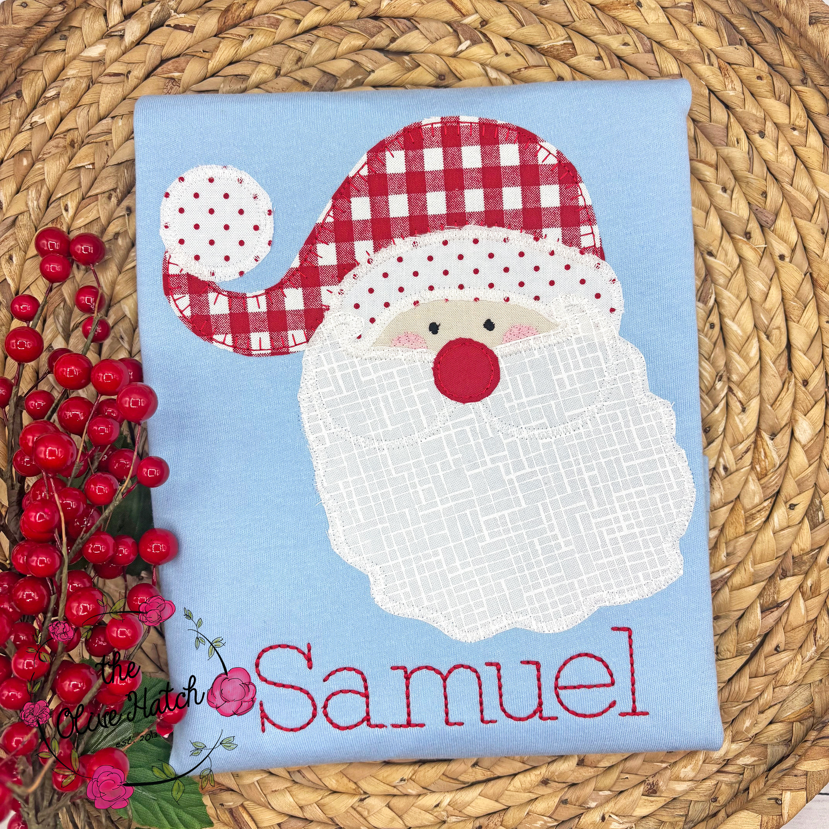 Christmas Santa Embroidery Shirt
