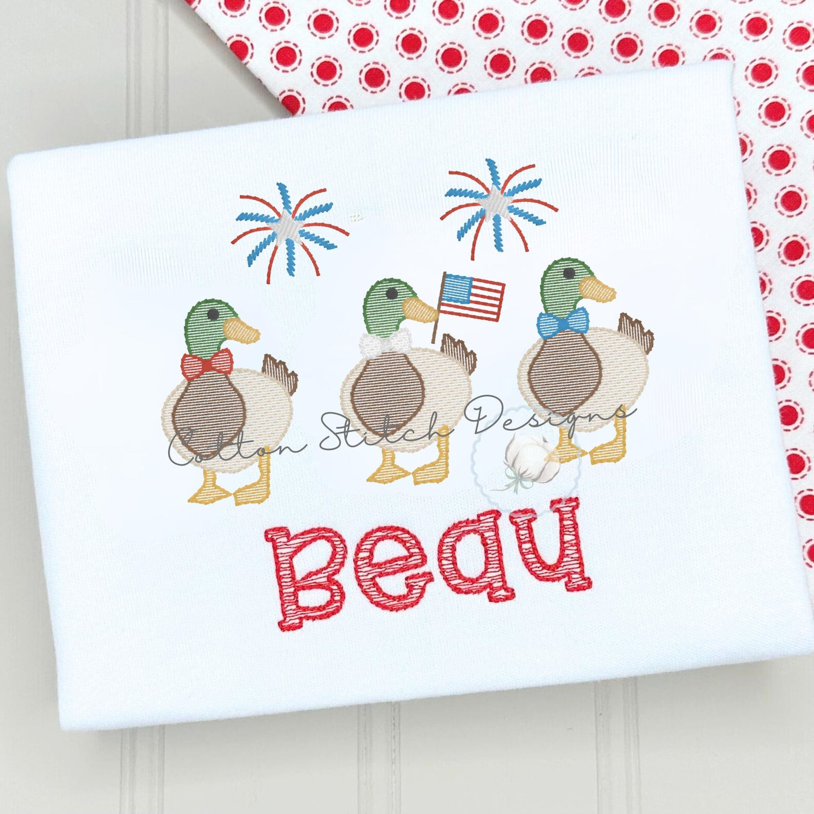 Mallard Patriotic Embroidery Shirt