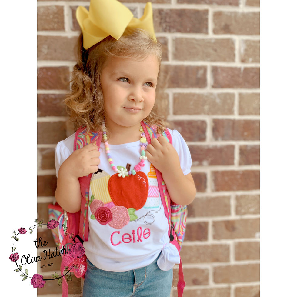 School Supplies ZigZag Design-- Applique