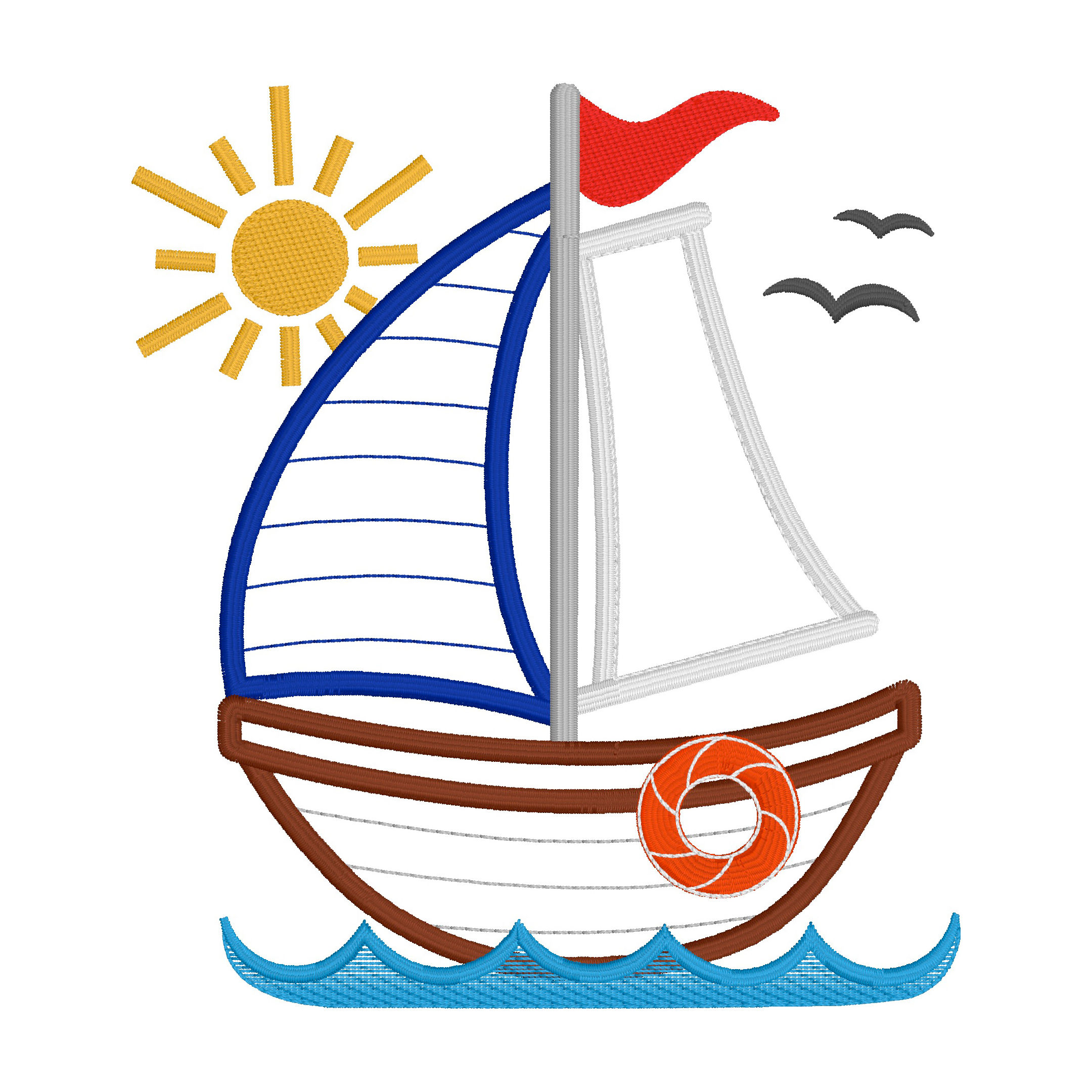 Boat Applique Design Shirt