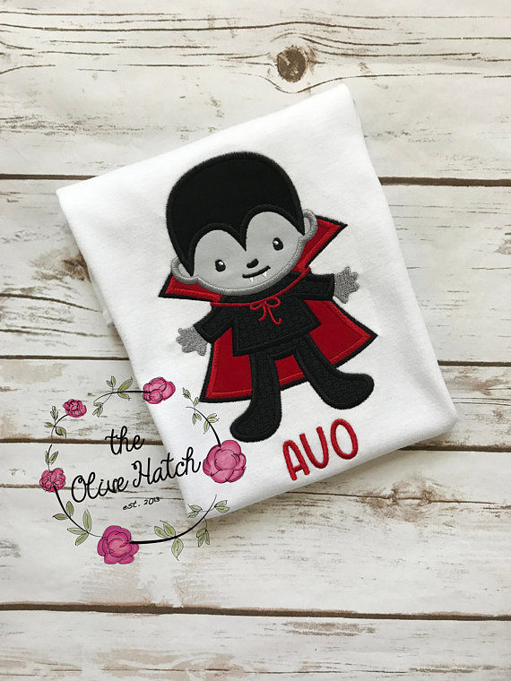 Dracula Halloween Shirt -- Applique