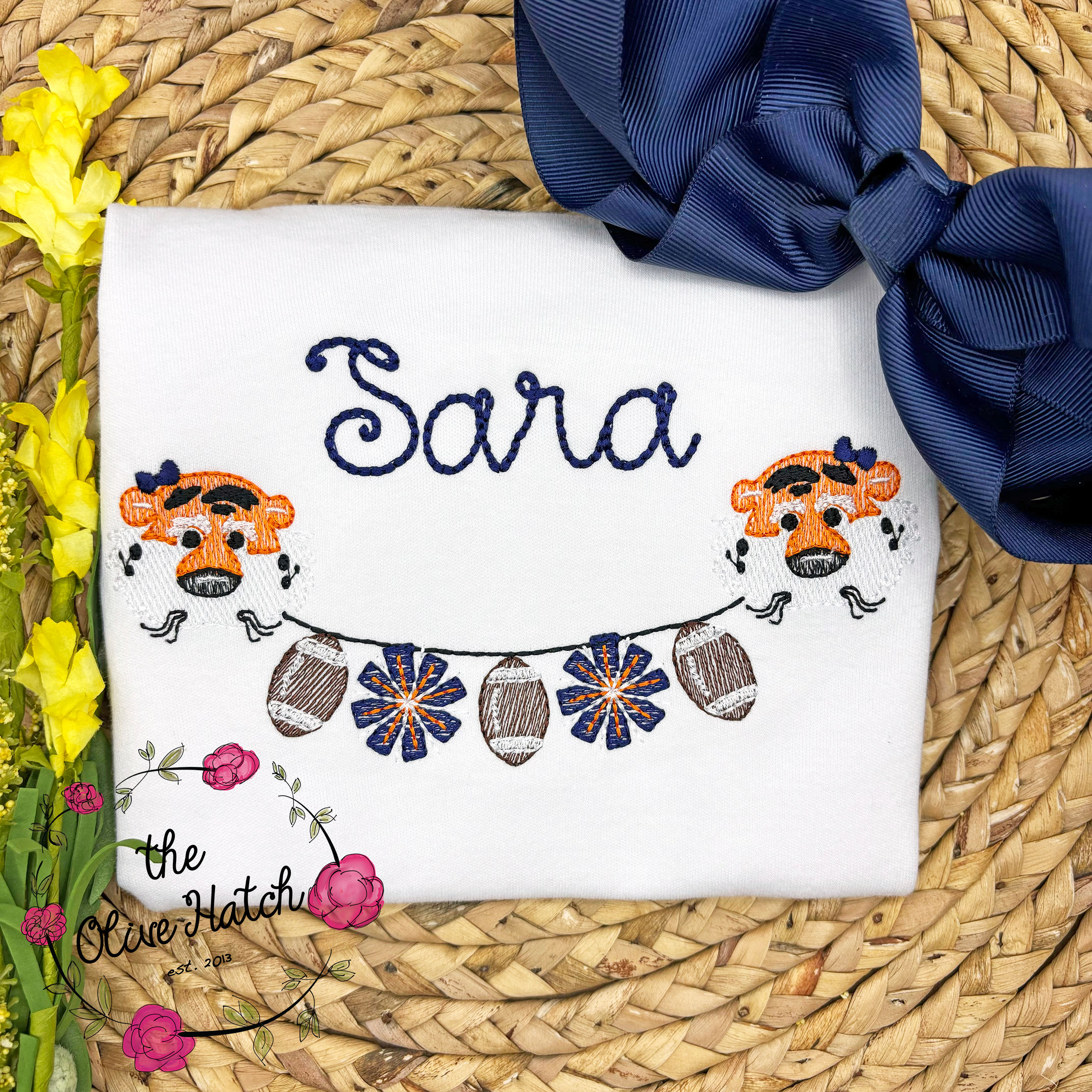 Football Tiger Embroidery Shirt