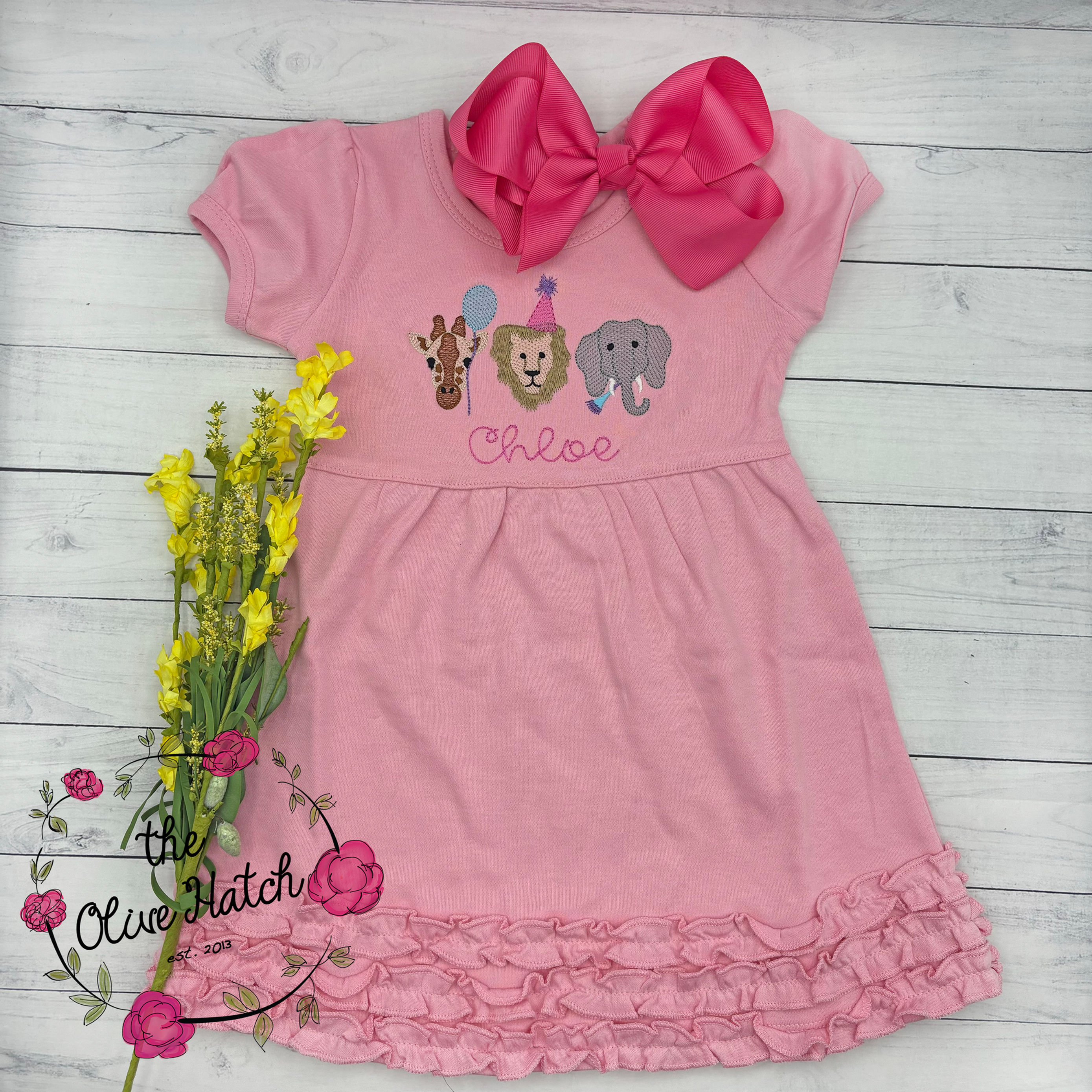 Zoo Birthday Embroidery Dress