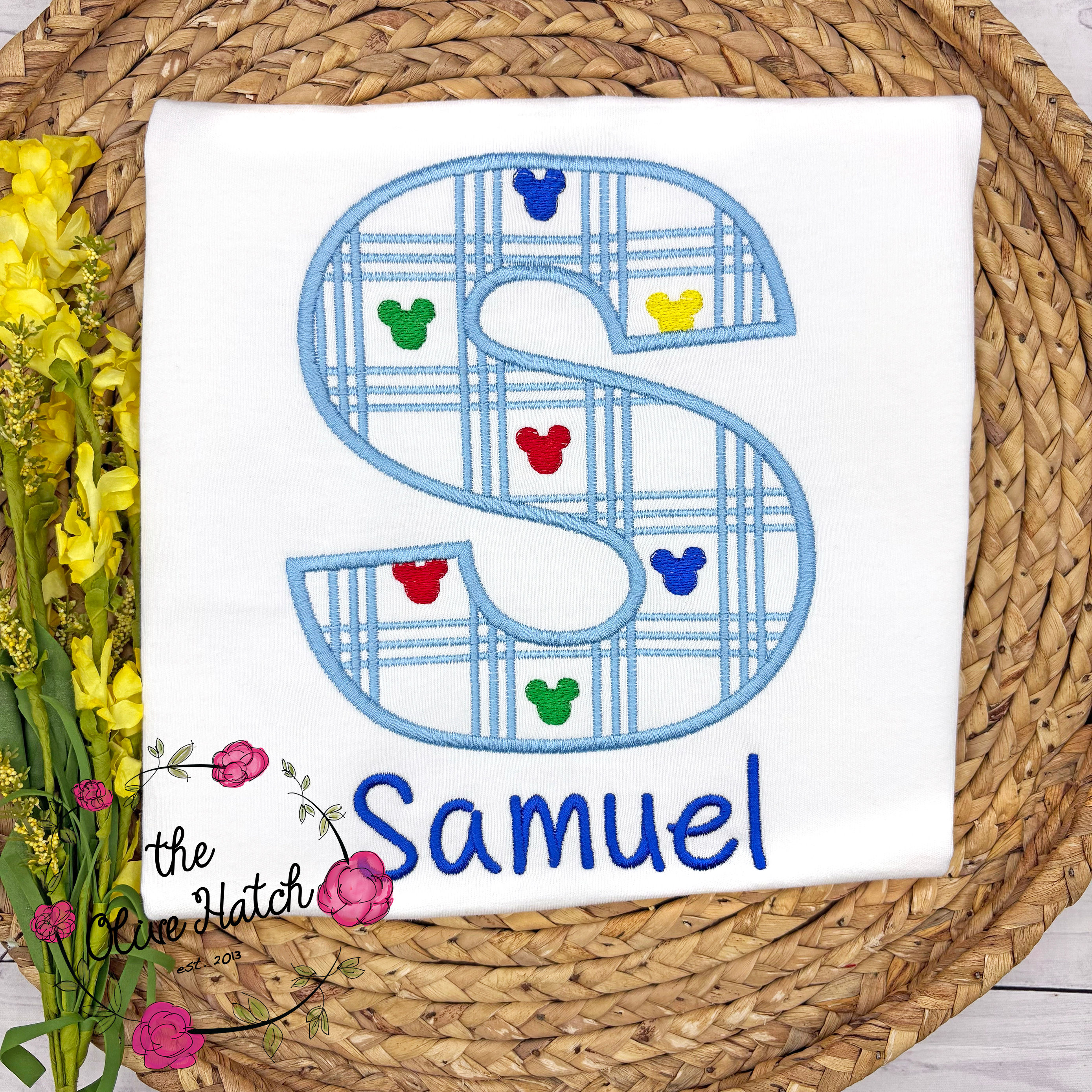 Mouse Grandmillenial Initial Shirt