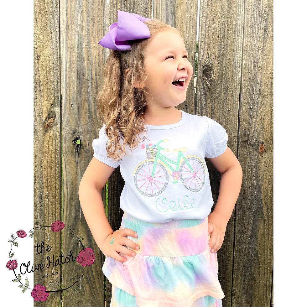 Spring Bike Sketch Embroidery