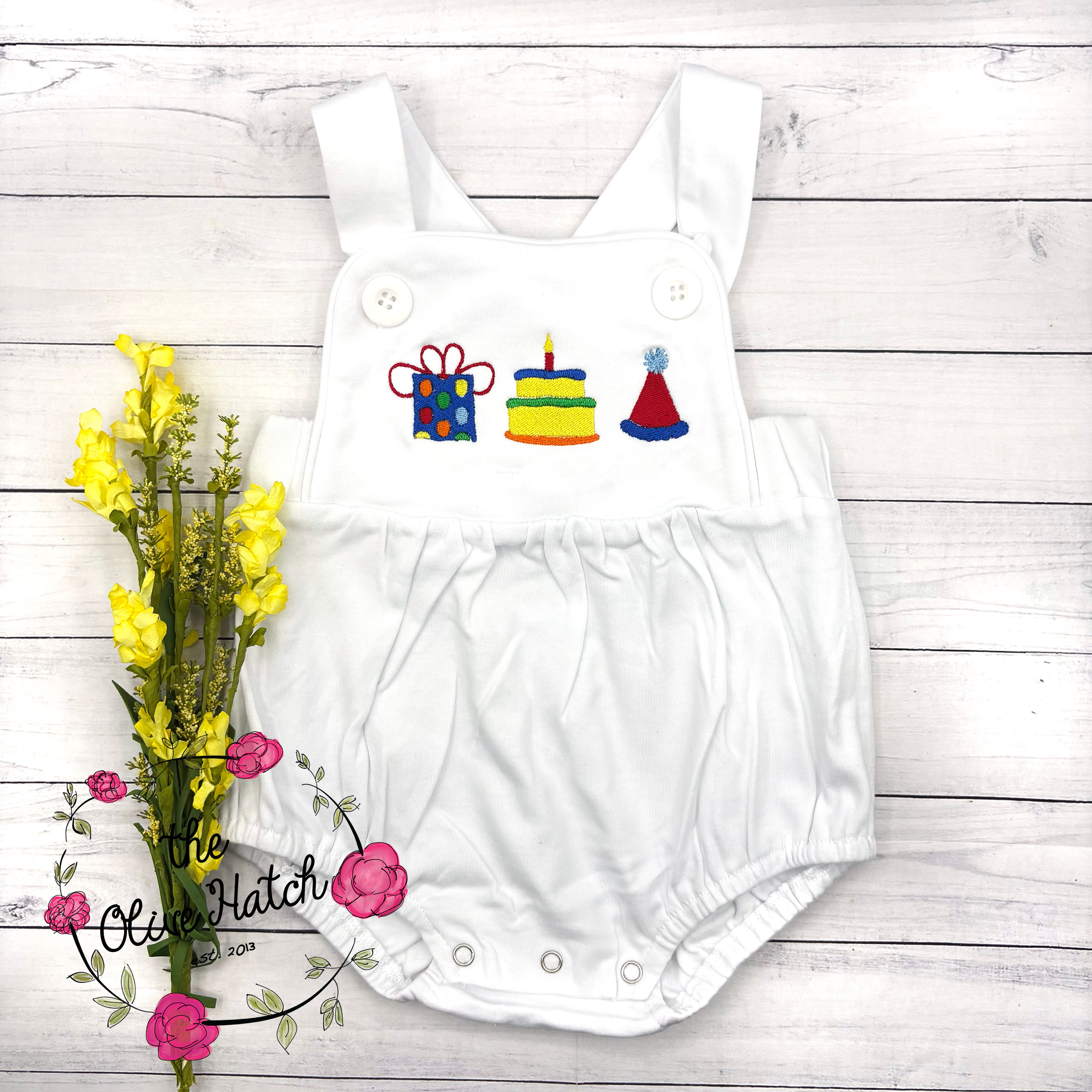 Birthday Embroidery Sunsuit