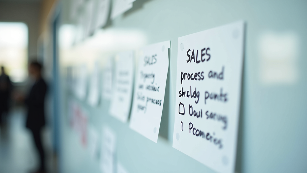 Close-up view of a whiteboard with MEDDICC sales process notes