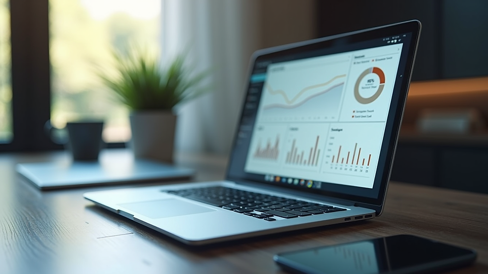 Close-up view of a laptop screen showing sales dashboard