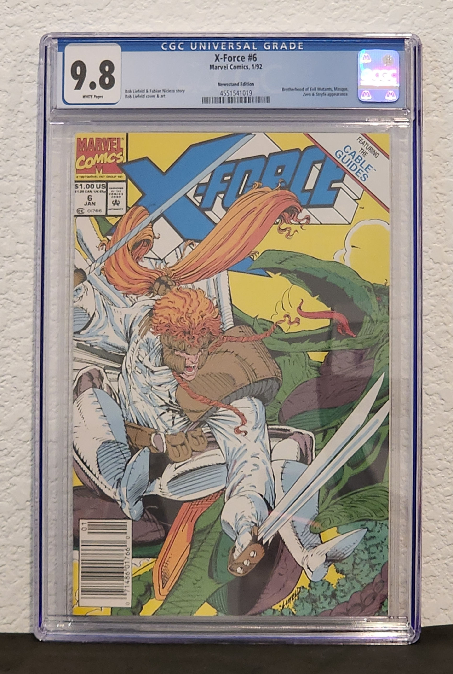 CGC 9.8 1991 X-Force #6 Newstand Edition