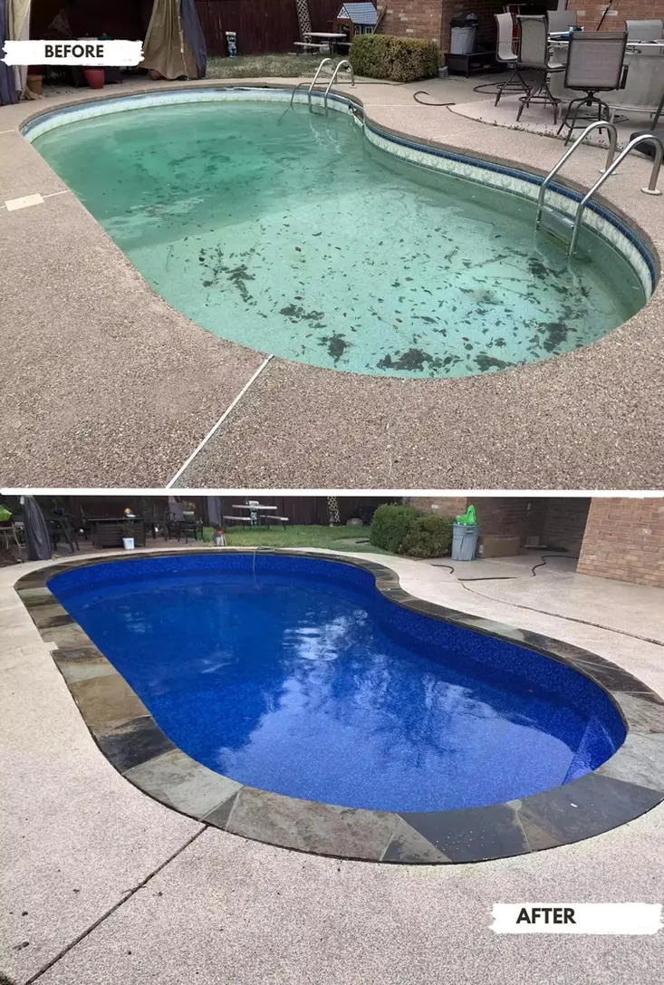 Before and After Renovation  - DFW Vinyl Pools
