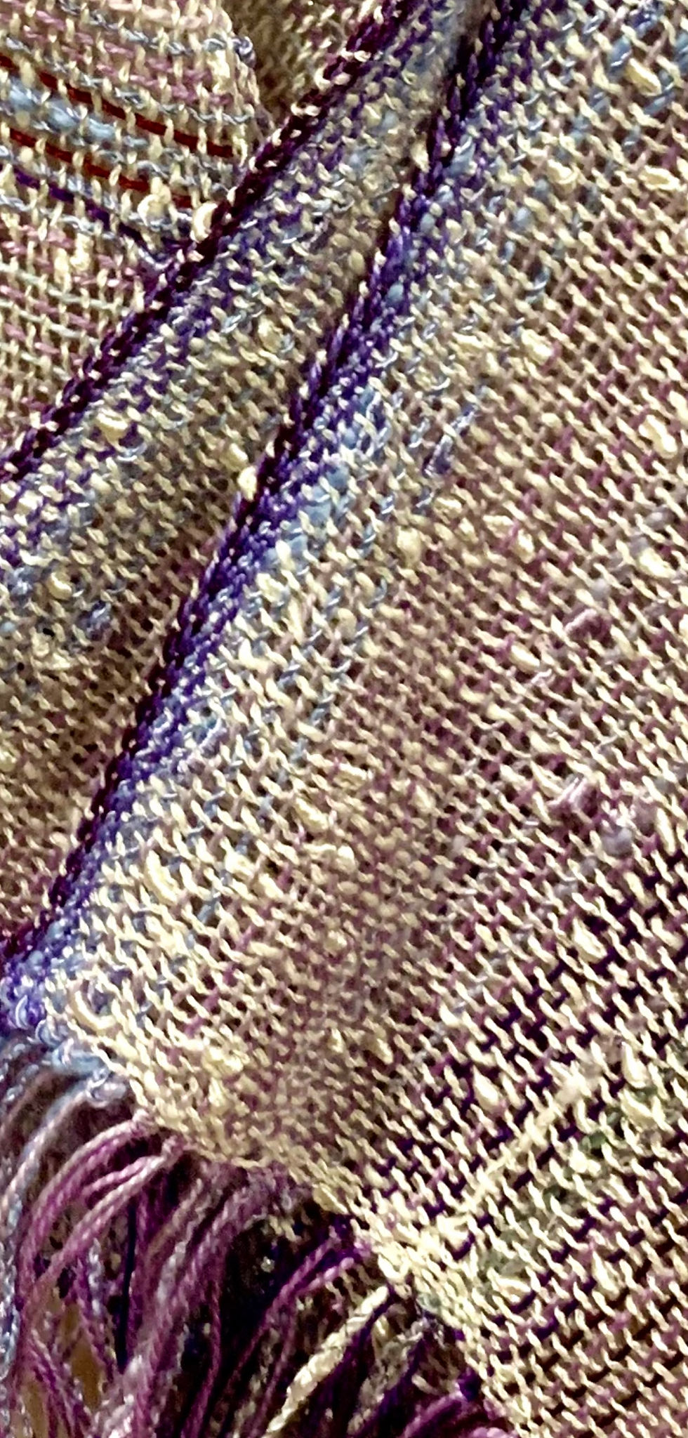 Thumbnail: Handwoven Lavender, Blue and White Wrap/Poncho