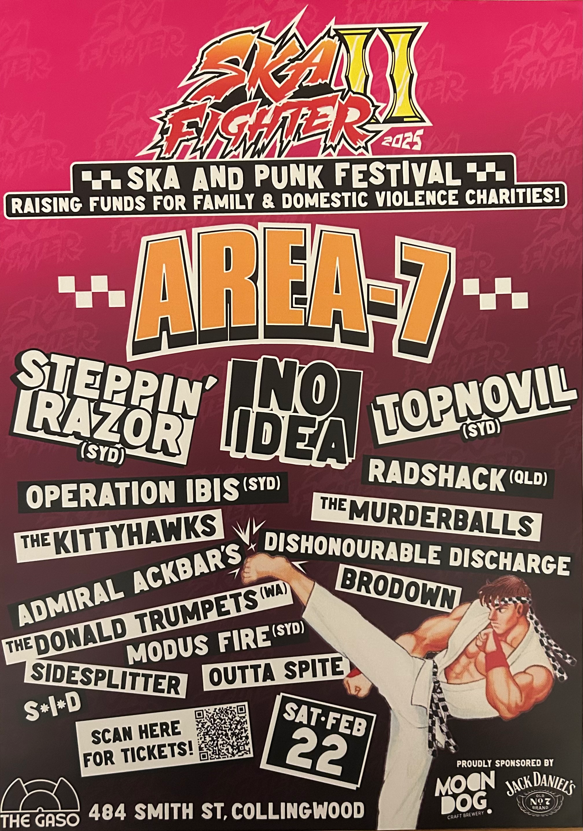 Ska Fighter II Ska and Punk Festival Poster Saturday 22nd Feb 2025