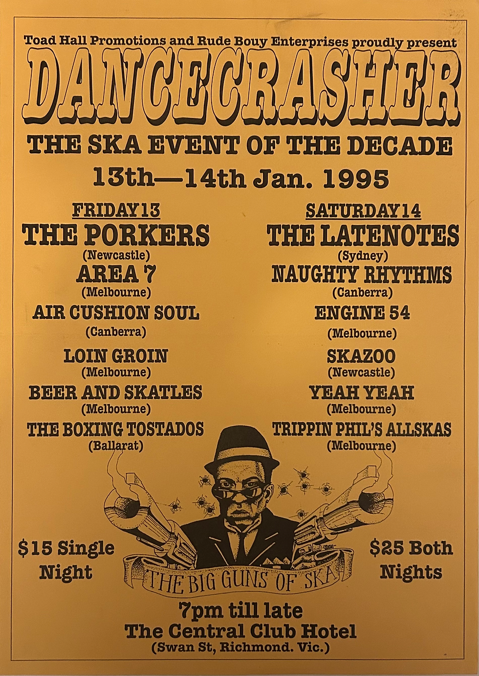 DANCECRASHER Ska Festival 13th -14th January 1995 poster
