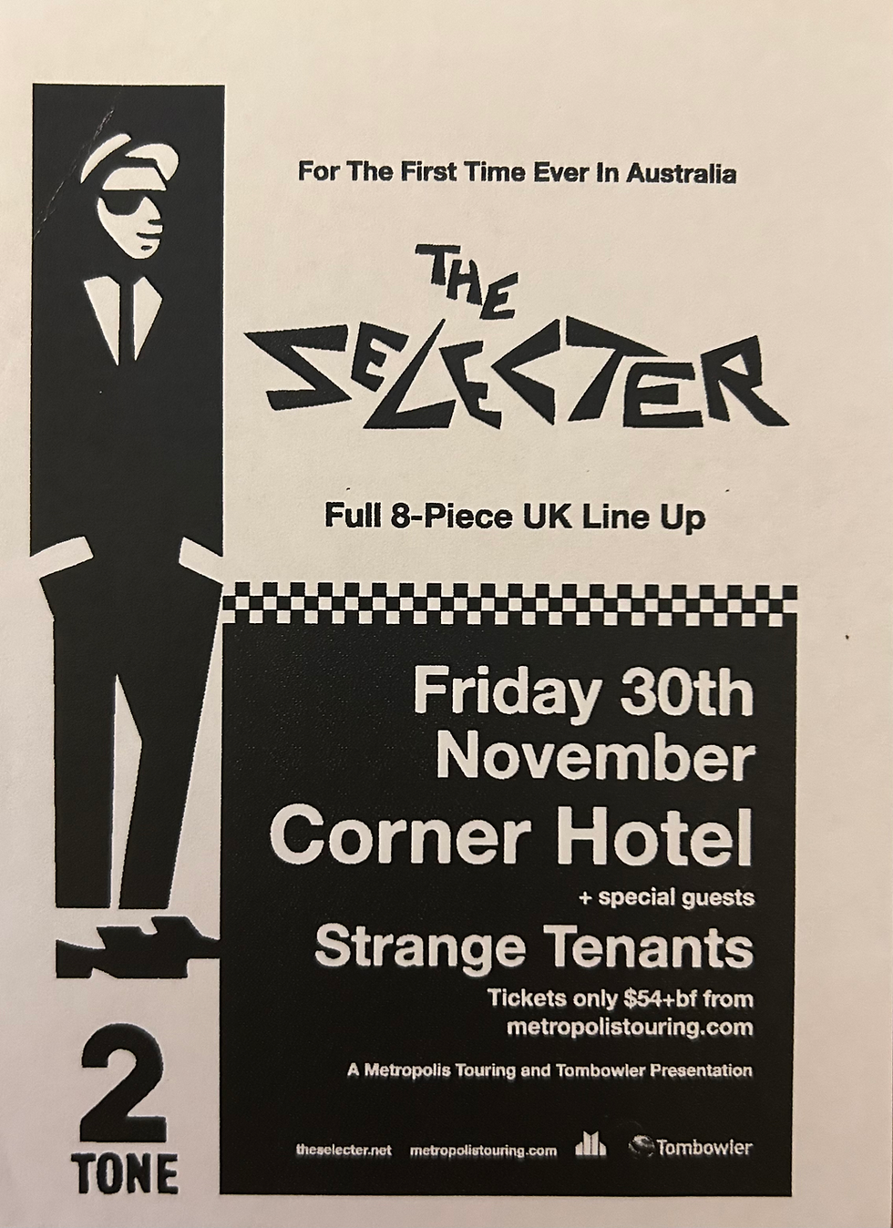 The Selecter with Strange Tenants Corner Hotel 30/11/2012 flyer
