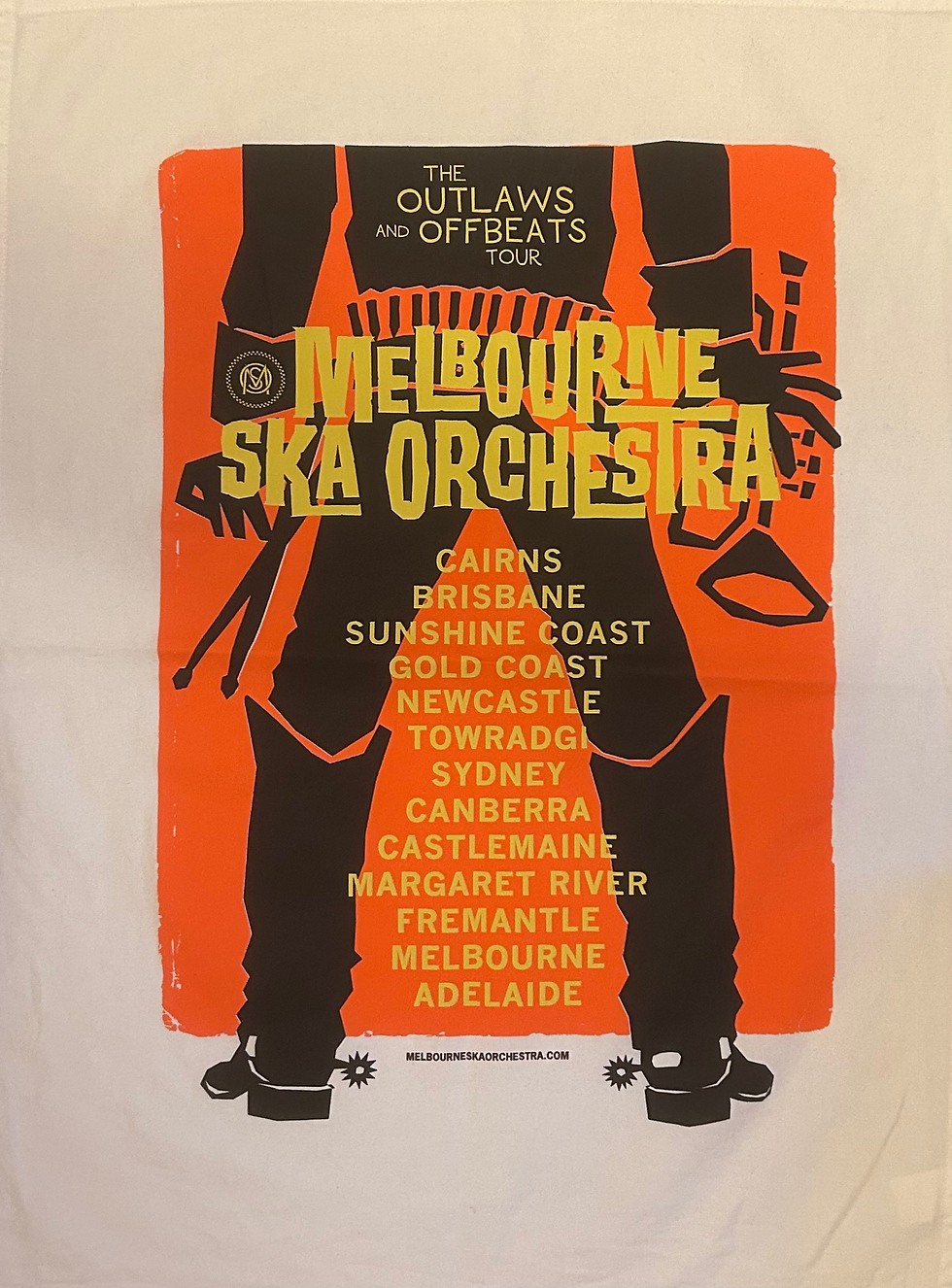 Melbourne Ska Orchestra The Outlaws and Offbeats Tour Tea Towel