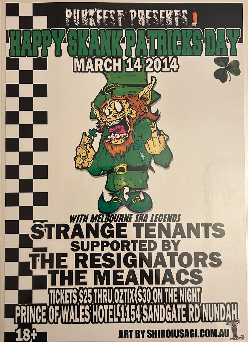Happy Skank Patricks Day 14/03/2014 Nundah, QLD Poster