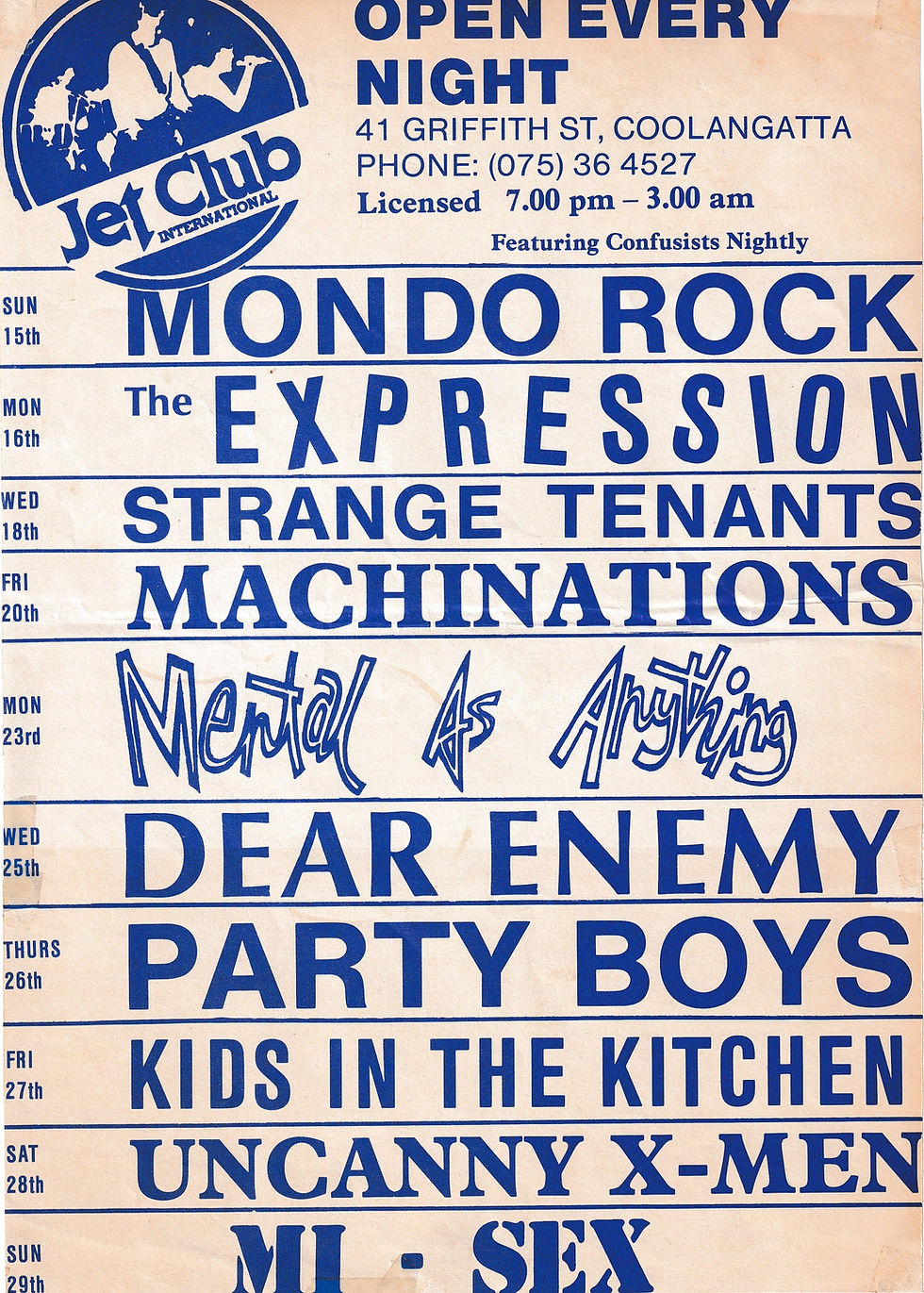 Jet Club International flyer from