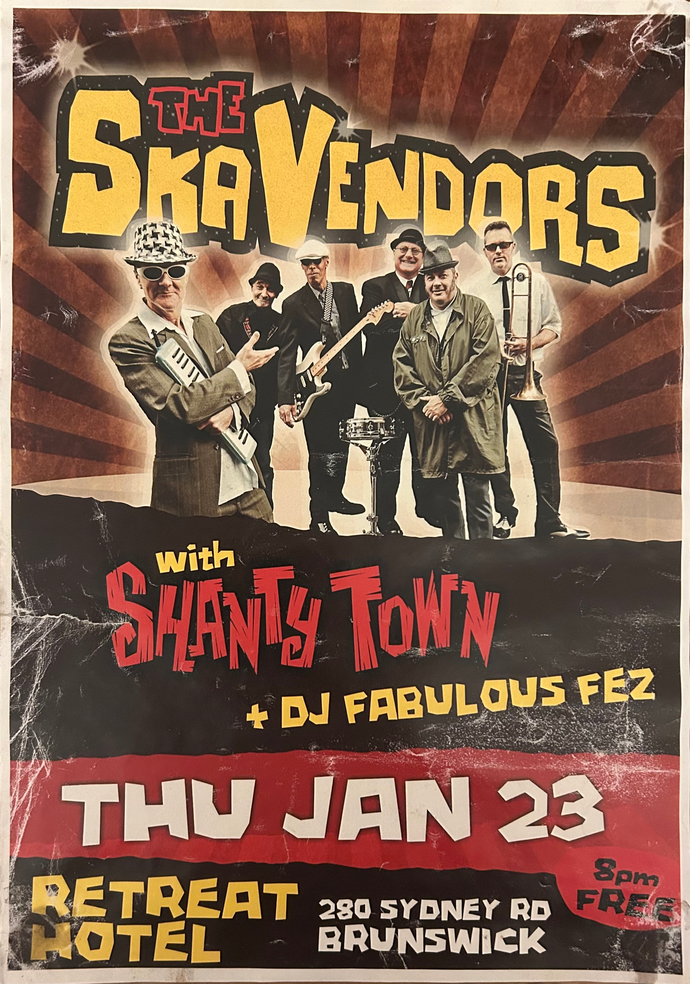 The Ska Vendors w/ Shanty Town and DJ Fab Fez Poster The Retreat Hotel 23/01/2014