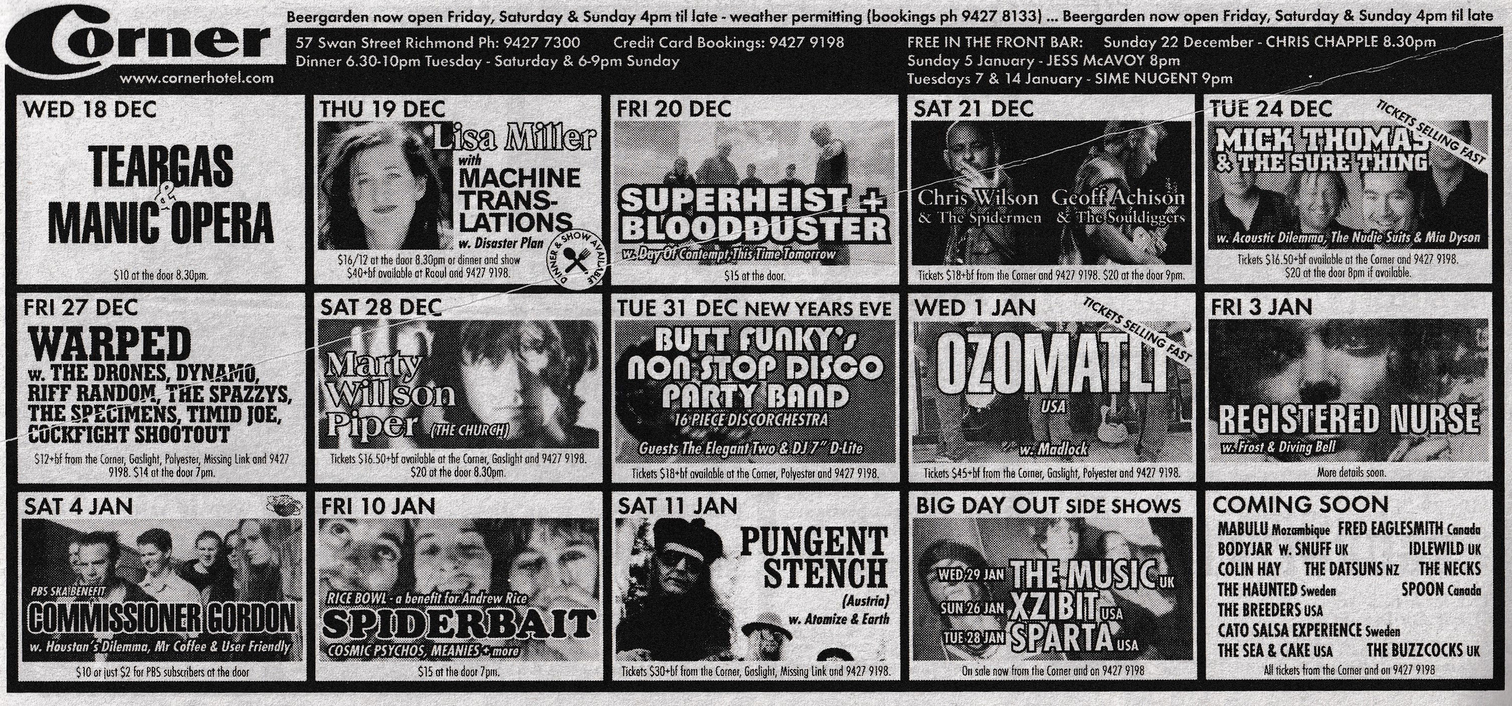 PBS SKA Benefit show - Corner Hotel 4/1/2003