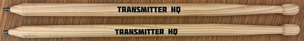 Transmitter Records HQ novelty drum stick pencils.