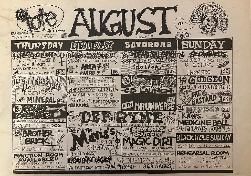 August 1994 at the Tote Poster