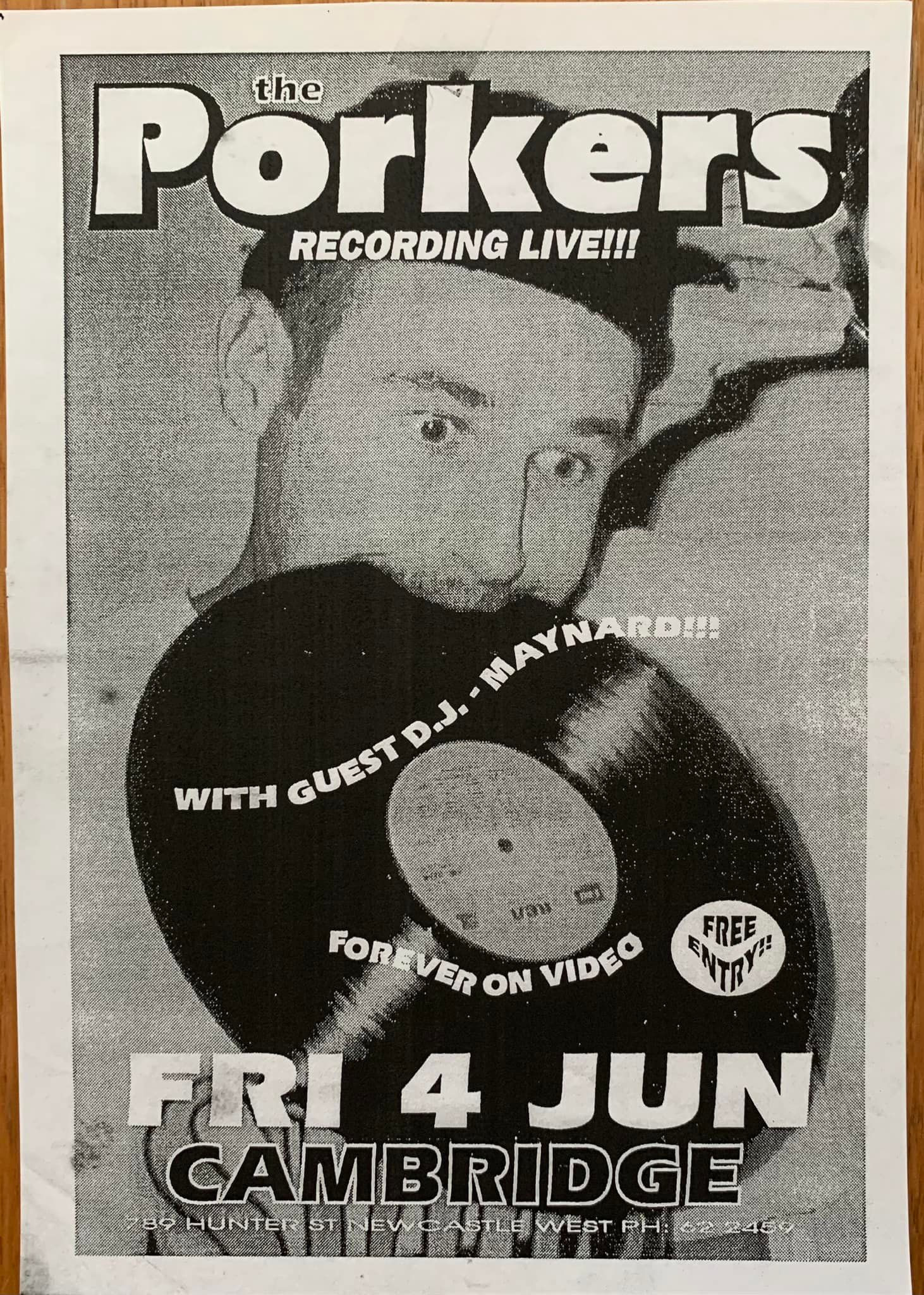 The Porkers recording live flyer