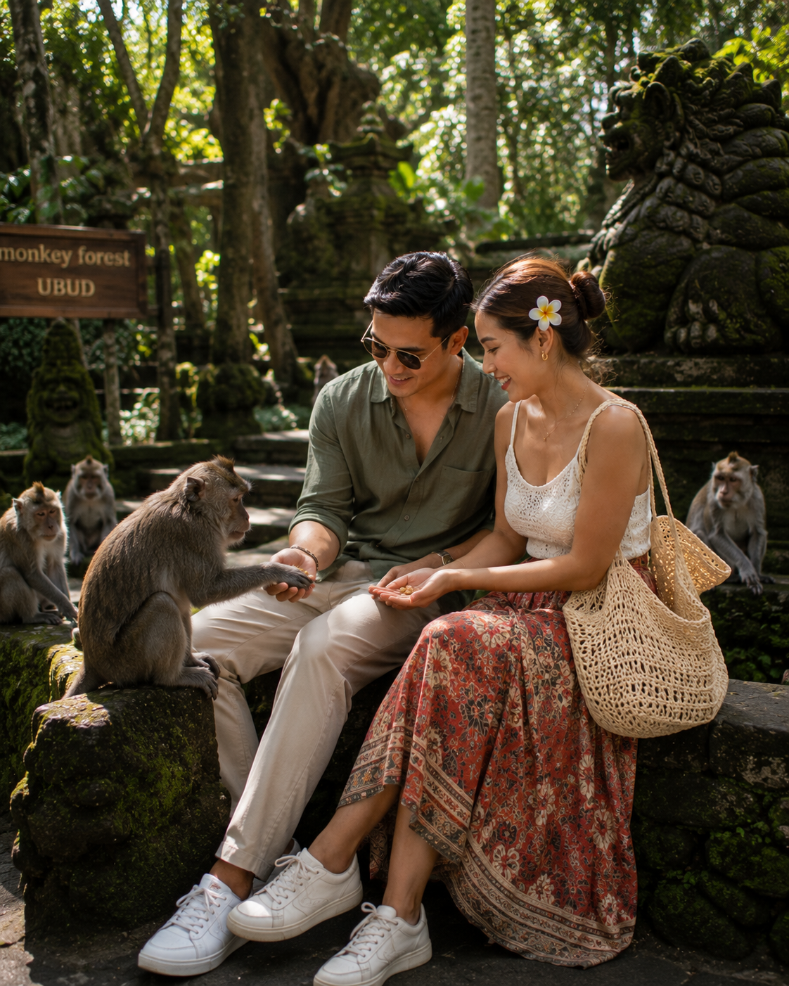 Bali Honeymoon Couple, Monkey Forest