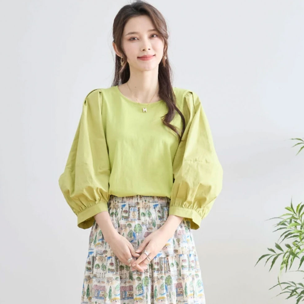 Thumbnail: 時尚服飾 - 泡泡䄂圓領上衣