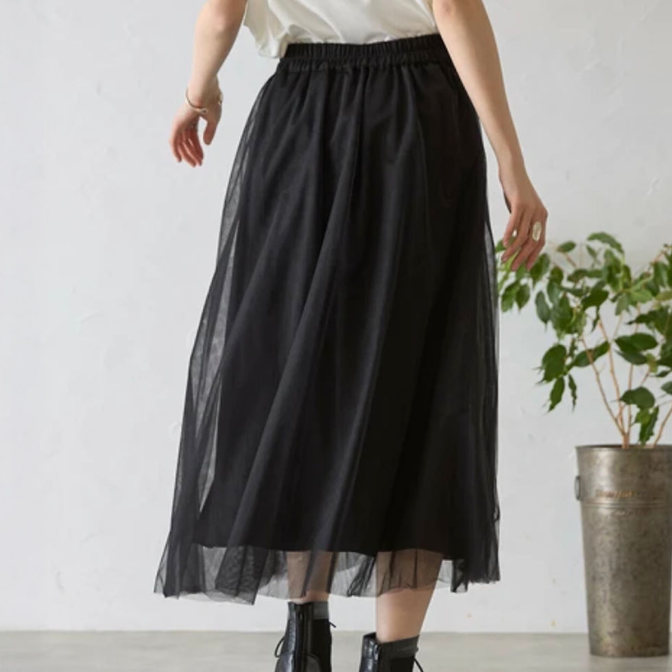 Thumbnail: 時尚服飾 - 黑色層疊薄紗裙