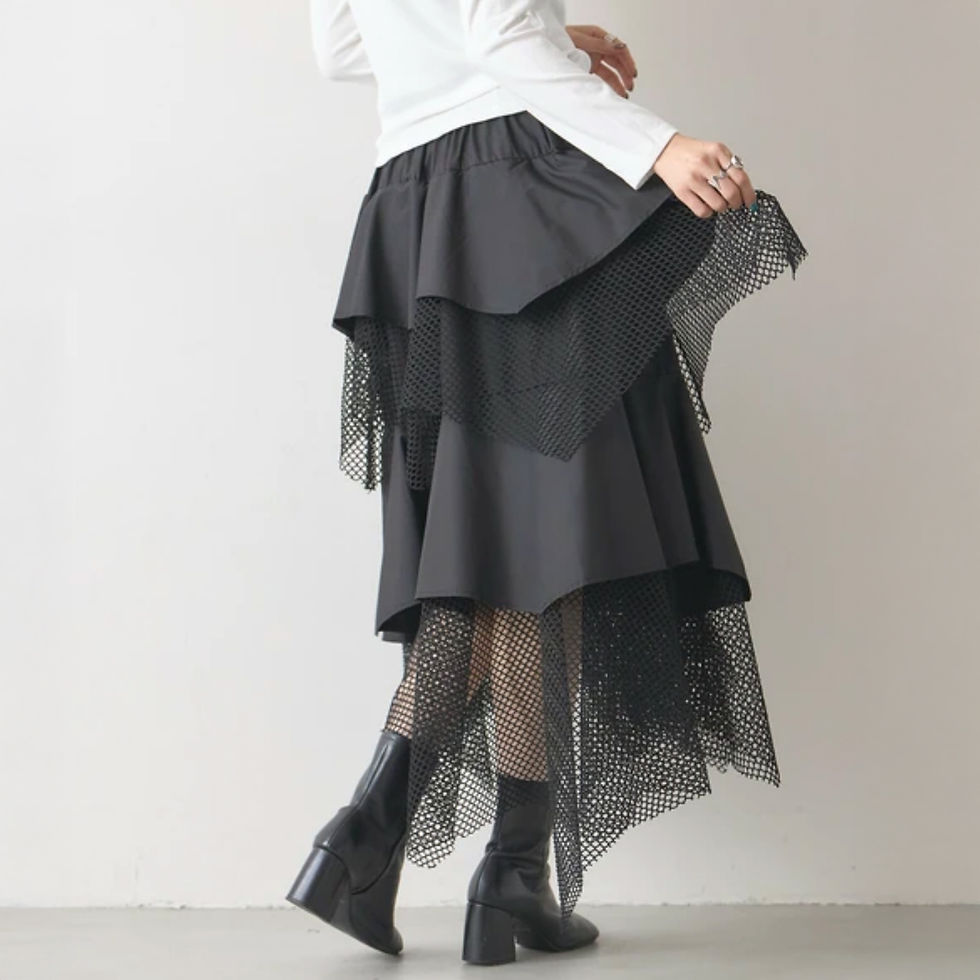 Thumbnail: 時尚服飾 - 薄紗層疊荷葉邊設計裙