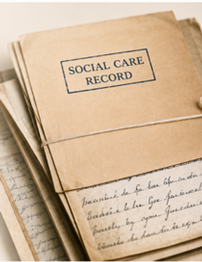Historical Social Care records representing specialist redaction and disclosure support