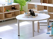 Plateau de table circulaire – Bois naturel ou blanc – 90 x 90