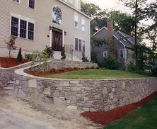 Stone wall and stairs and walk ways