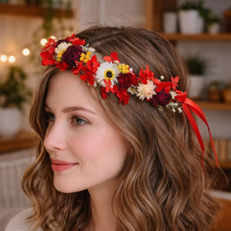 Hair crowns for wedding with dried flowers