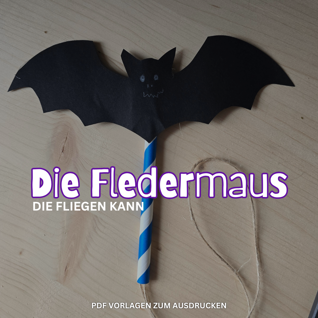 Halloween-Fledermaus zum Flattern 🦇 | Bastelvorlage & Anleitung