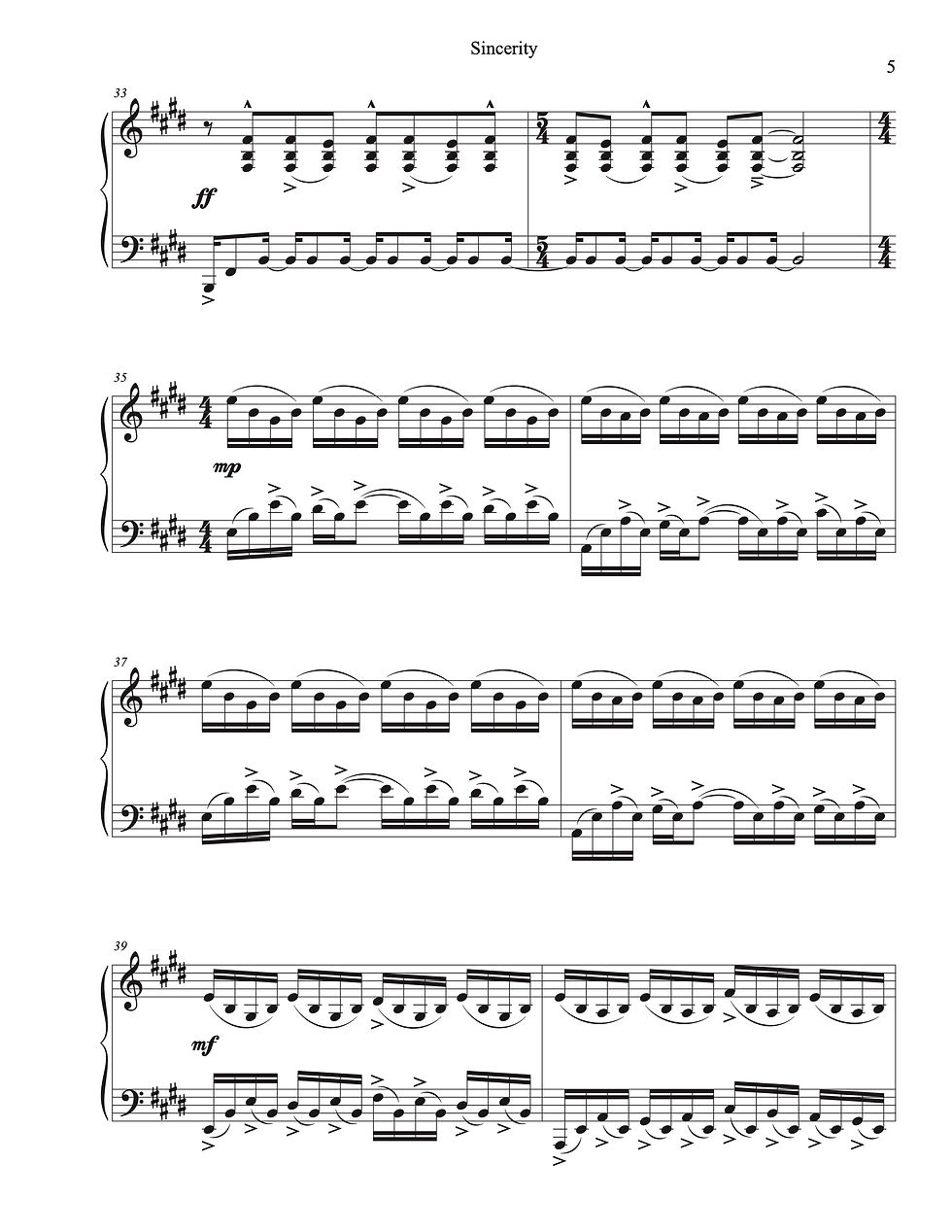 Thumbnail: Sincerity (PDF) Piano Solo